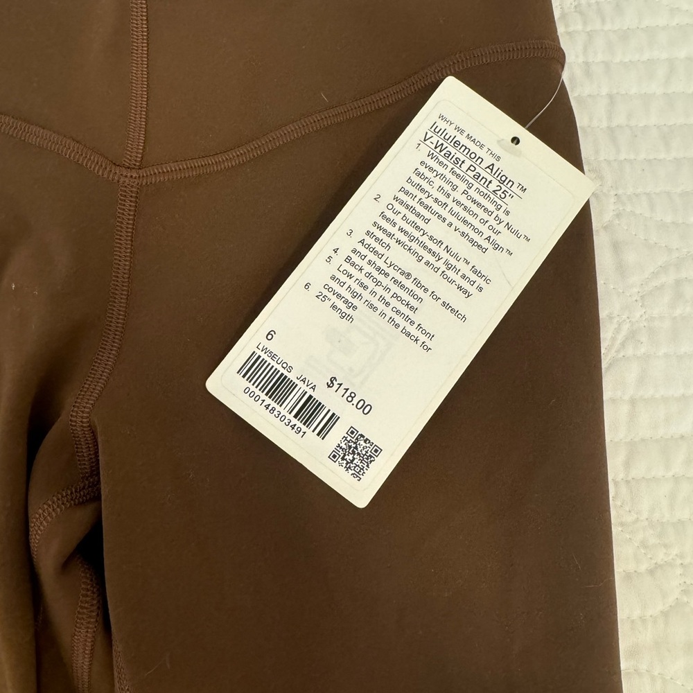 Lululemon Align V-Waist Brown Leggings 25” - Picture 2 of 3